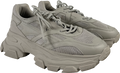 Bershka Grey Chunky Cleated Trainer In Stone Colour UK 7 EU 41 👞