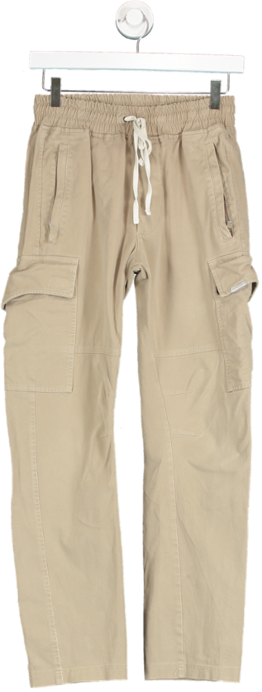 Represent Beige Drawstring Cargo Trousers UK XS