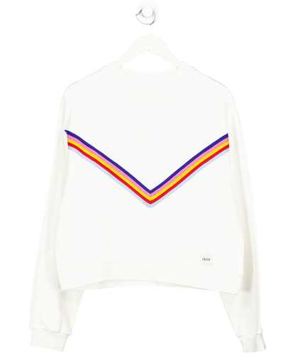 Etre Cecile White Rainbow Chevron Classic Sweatshirt UK S