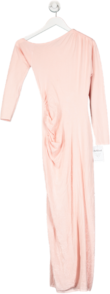 Karen Millen Pink Petite Viscose Blend Drop Shoulder Knitted Maxi Dress UK XS