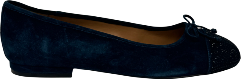 Talbots Blue Madison Rhinestone Suede Ballet Flats UK 9 EU 42