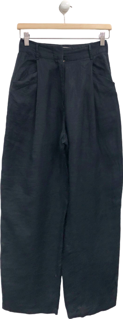 AEXAE Black Linen Trousers UK XS