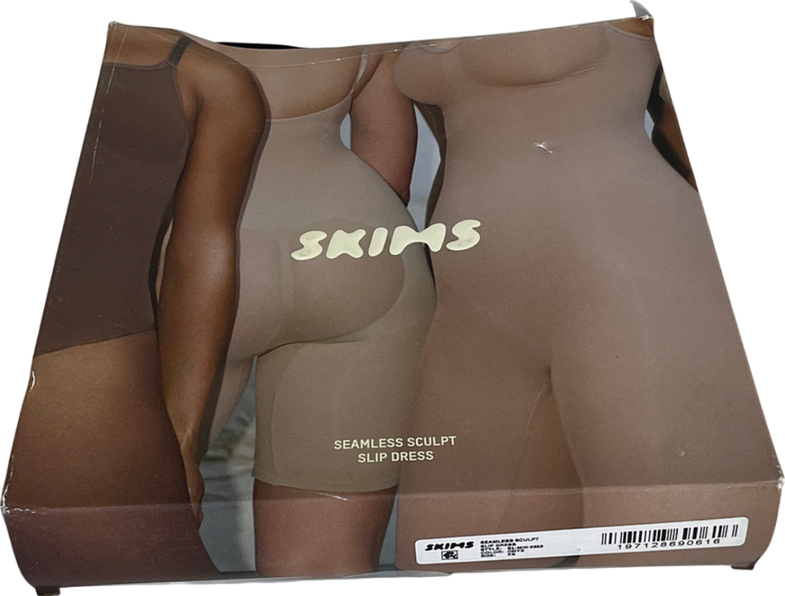 SKIMS Black Seamless Sculpt Slip Dress - Onyx UK XS