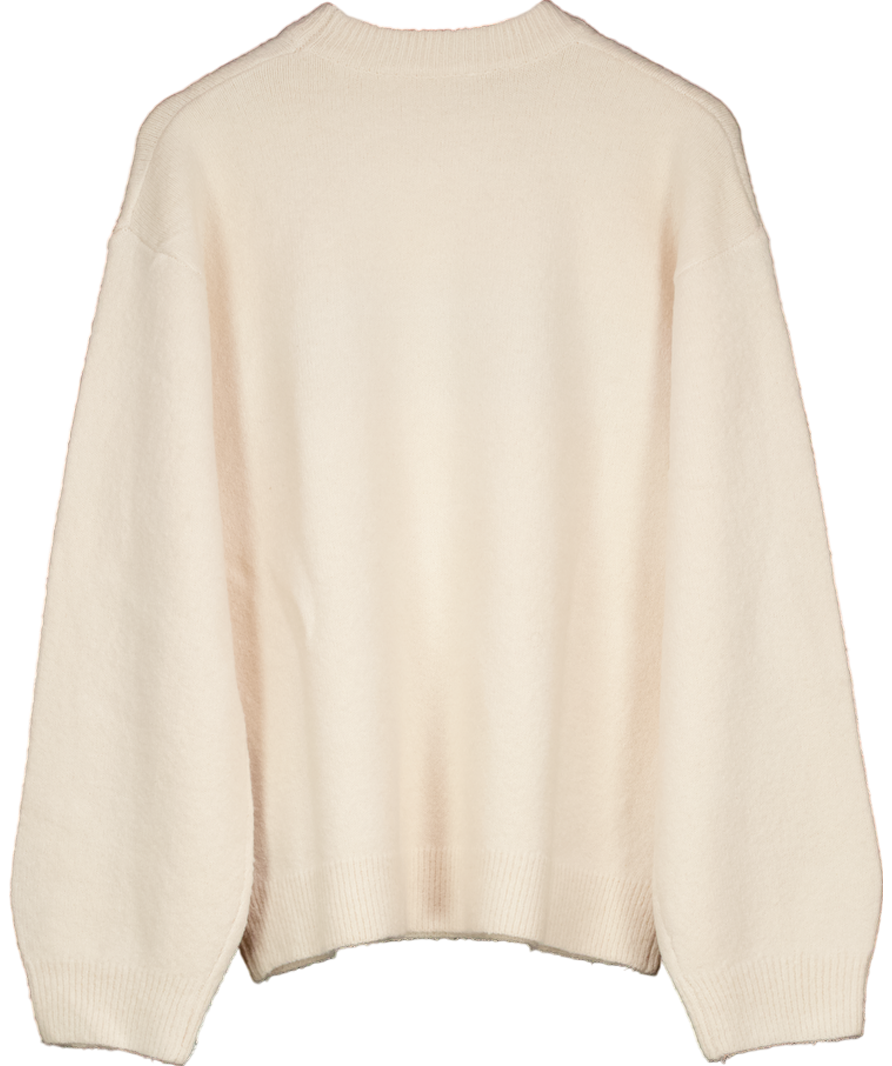 The Couture Club Cream CTRE Logo Knitted Sweatshirt UK M