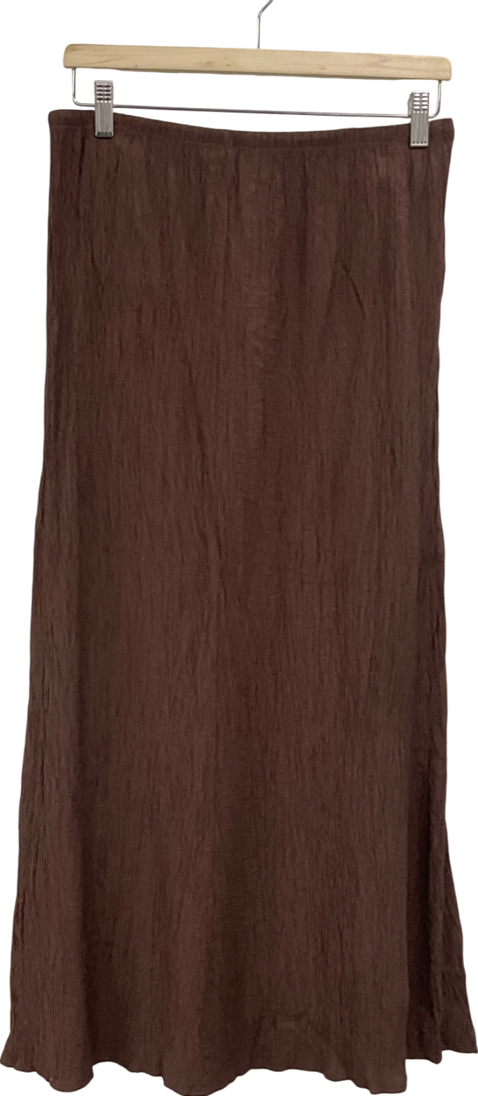 ZARA Brown Long Textured Skirt UK M