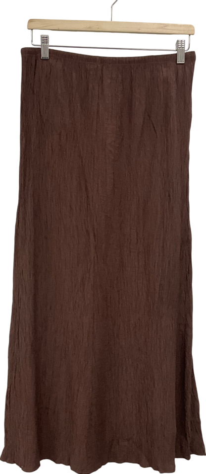 ZARA Brown Long Textured Skirt UK M