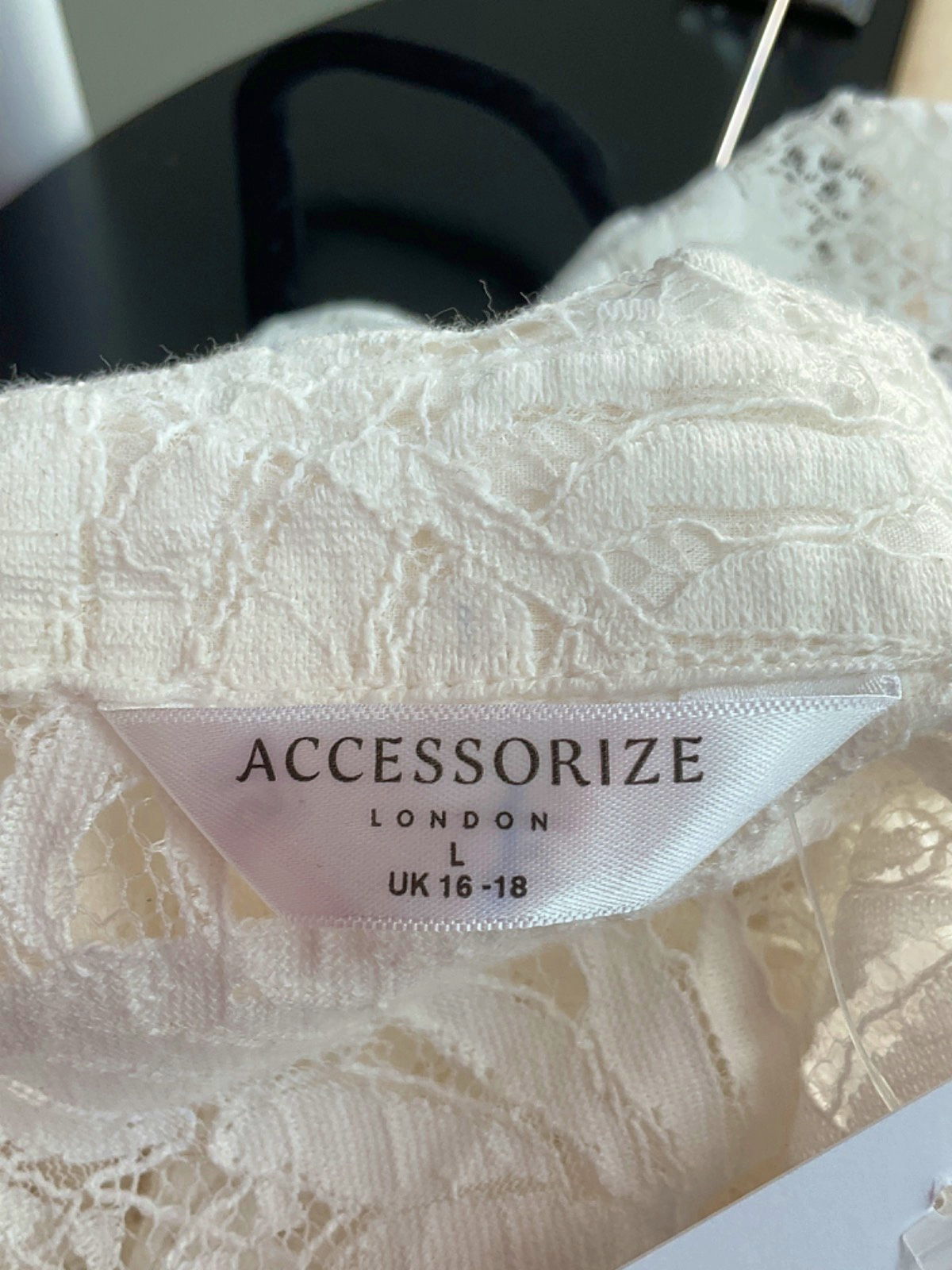 Accessorize White Lace Shirt UK L