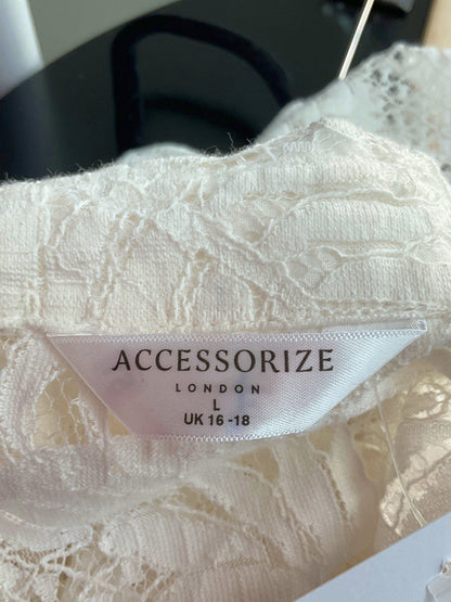 Accessorize White Lace Shirt UK L