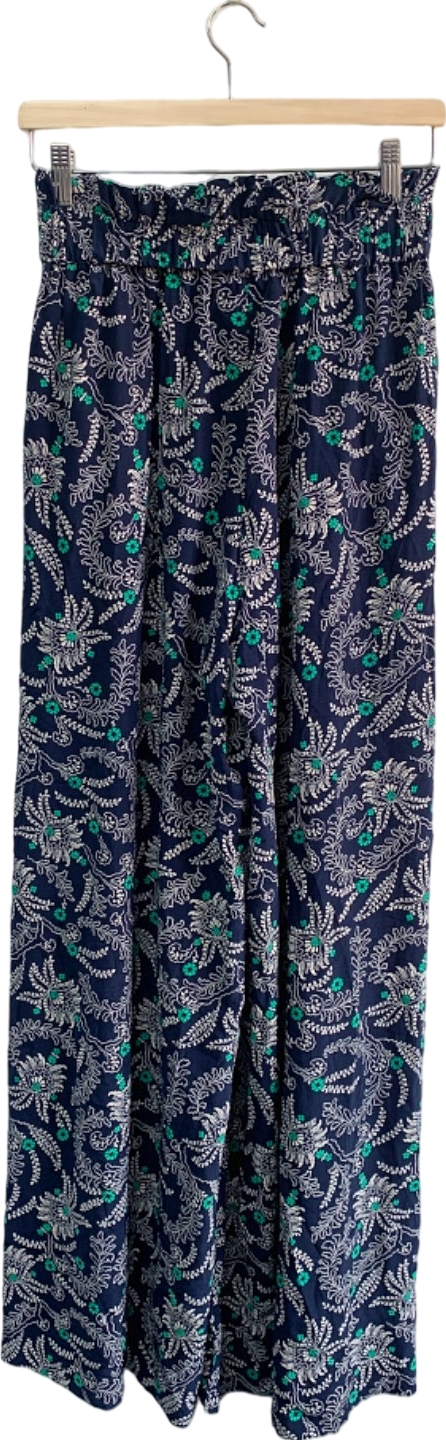 Claudie Pierlot Navy Floral Print Trousers 40UK 12