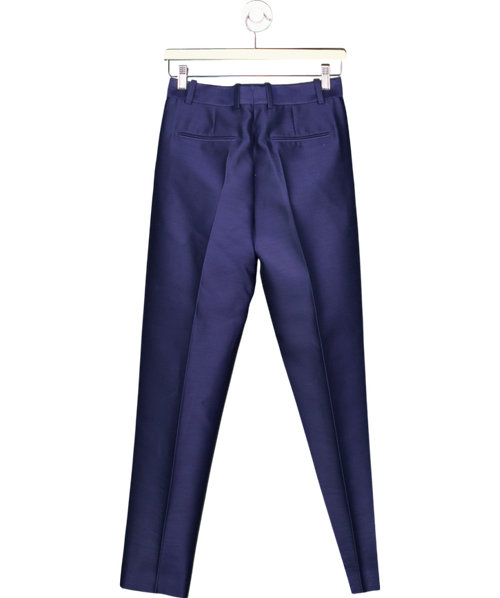 Celine Blue Vintage Wool And Silk Blend Trousers UK 6