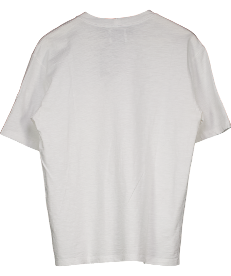 Drake's White Pocket Detail Crew Neck T-shirt UK M