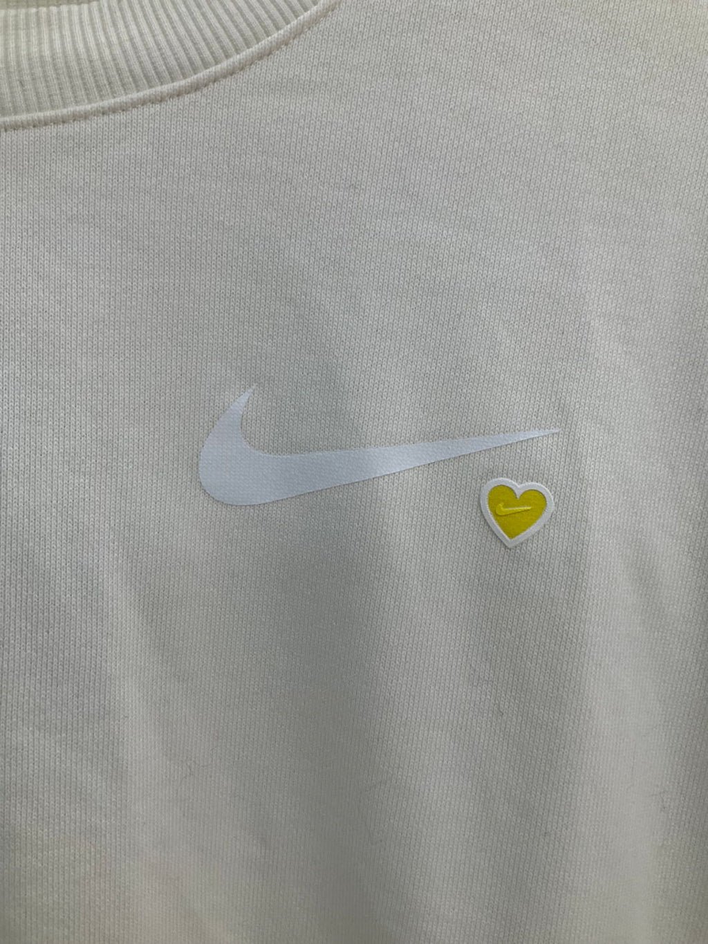 Nike Cream Swoosh Heart Sweatshirt UK M