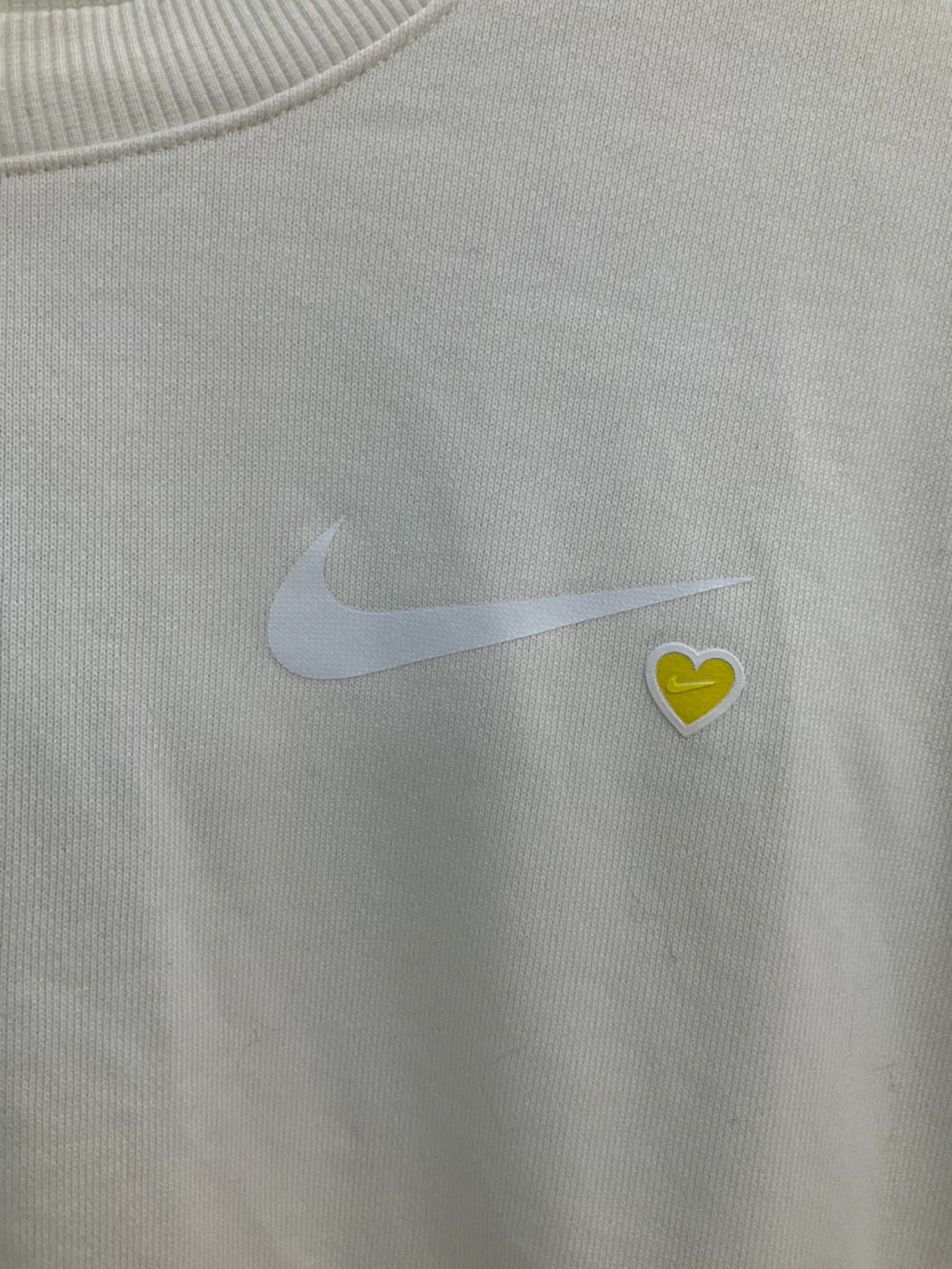 Nike Cream Swoosh Heart Sweatshirt UK M