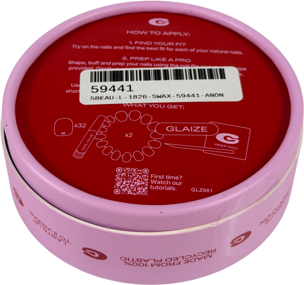 Glaize Press On Nails Light Pink Chrome 32