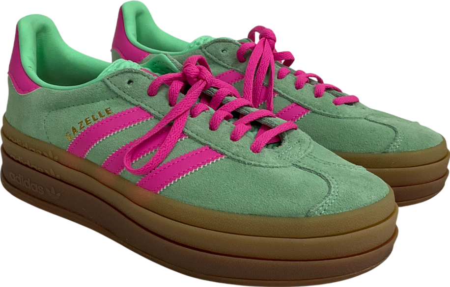 adidas Gazelle Bold Platform Trainers In Mint Green With Gum Sole UK 5.5 EU 38.5 👠