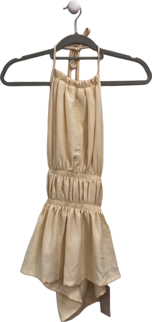 MUSERA Beige Ruffled Mini Dress US XS