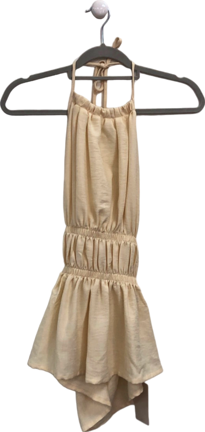 MUSERA Beige Ruffled Mini Dress US XS