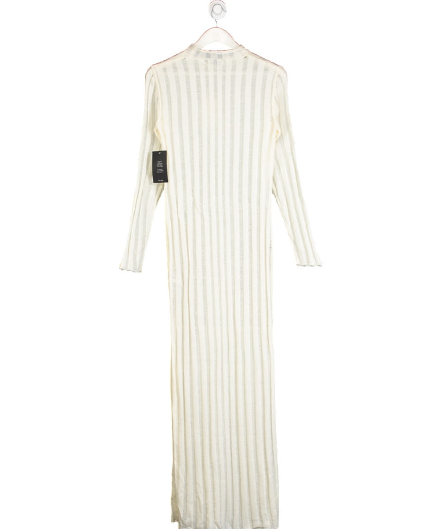NA-KD Cream Panel Knit Maxi Dress UK S/M