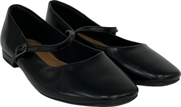 Next Black Fit Forever Comfort Round Toe Mary Jane Shoes UK 4 EU 37 👠