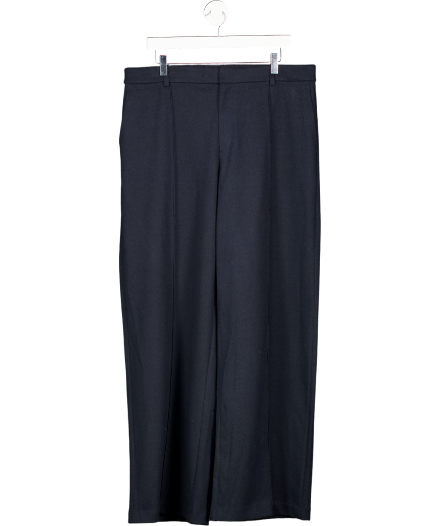 Uniqlo Navy Blue Wool Blend Wide Leg Trousers UK XXL