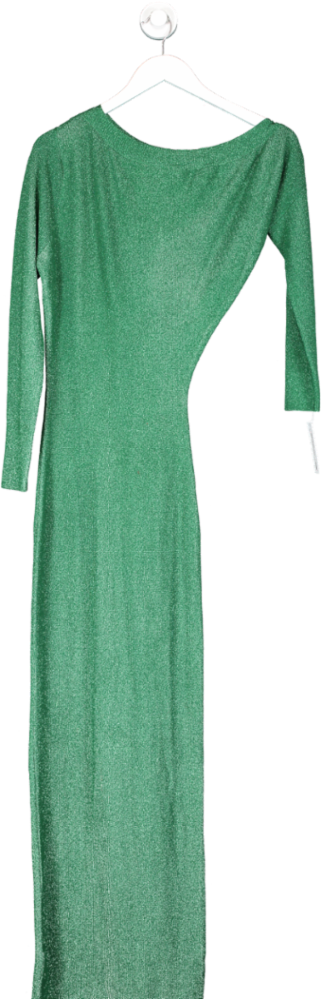 jluxlabel Green Shimmers Asymmetrical Maxi Dress UK 8