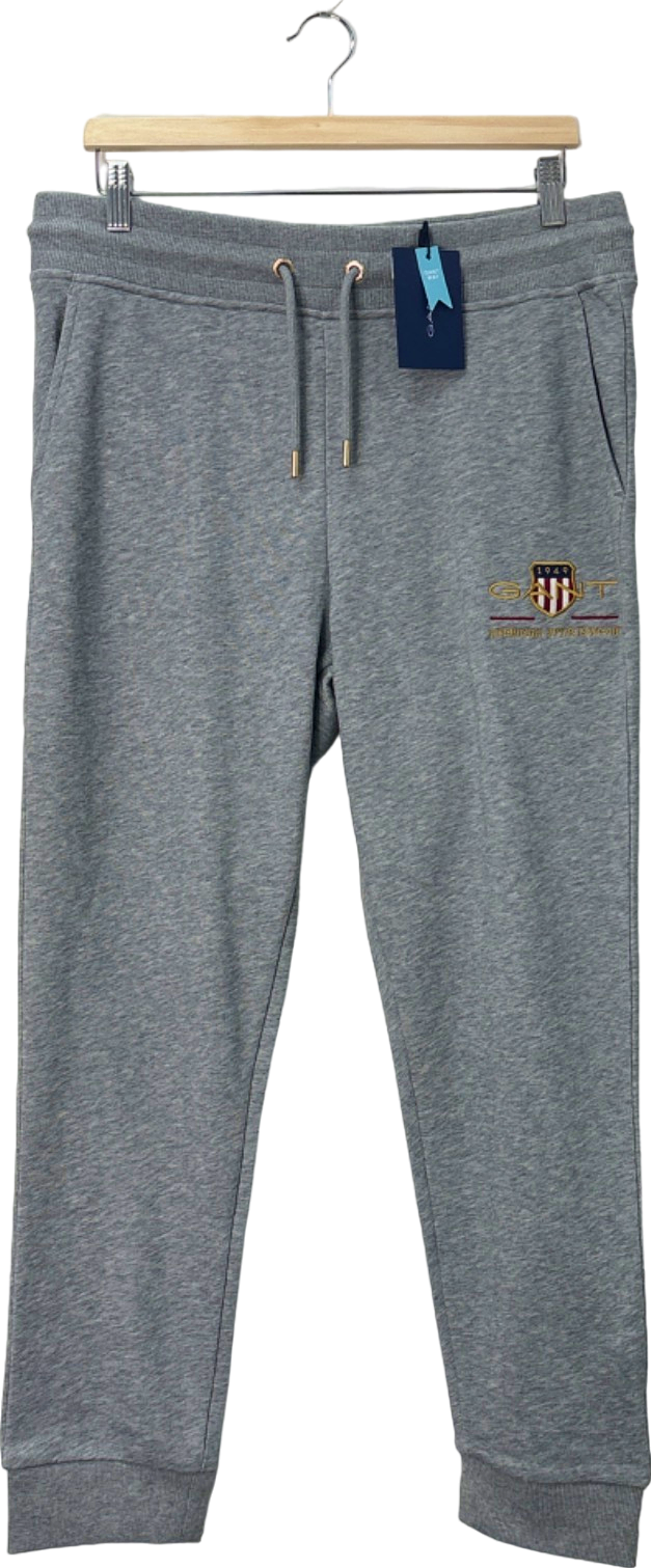 GANT Grey Melange Archive Shield Sweatpants UK M