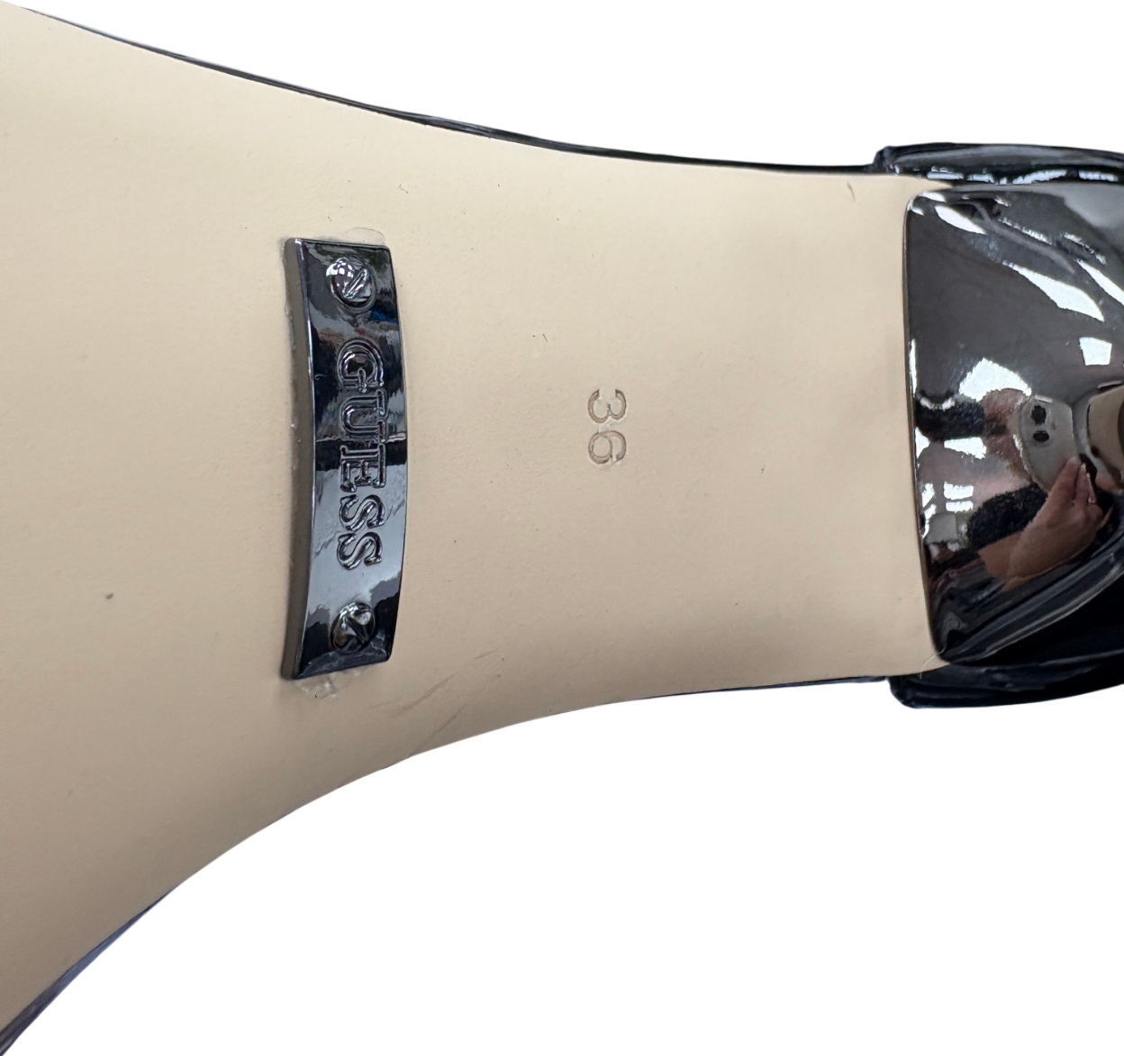 Guess Black Patent Leather Heeled Sandals UK 3 EU 36 👠