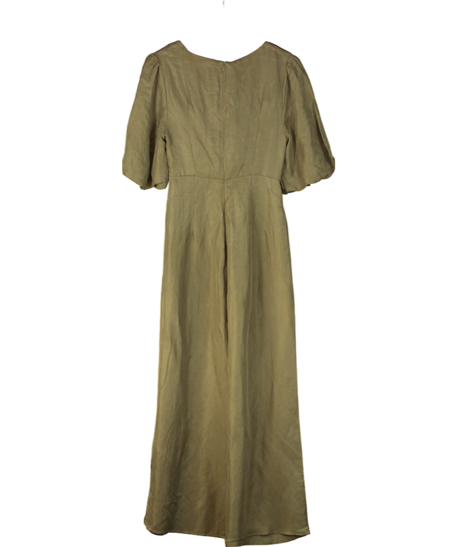 Sancia Green Linen Blend Jumpsuit UK S