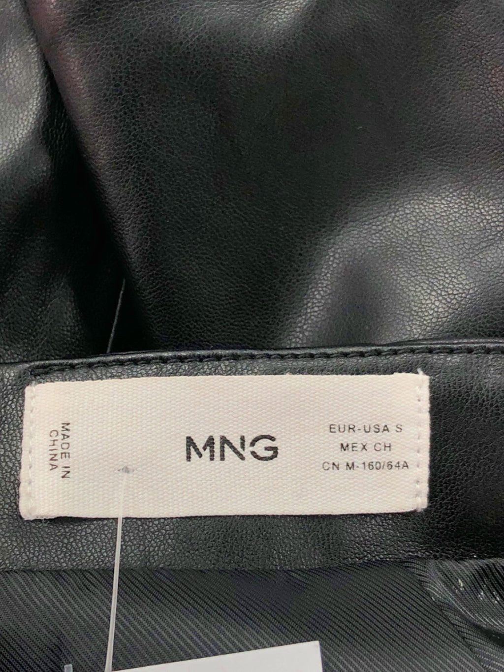 MNG Black Faux Leather Wrap Skirt UK S