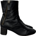 Chloé Lexi Black Ankle Leather Double Zipper Block Heel Boots UK 6.5 EU 39.5 👠
