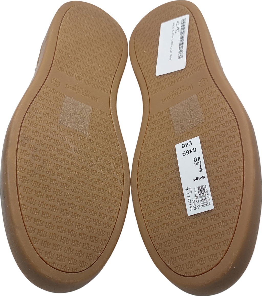 River Island Beige Suede Trainers UK 7 EU 40 👠