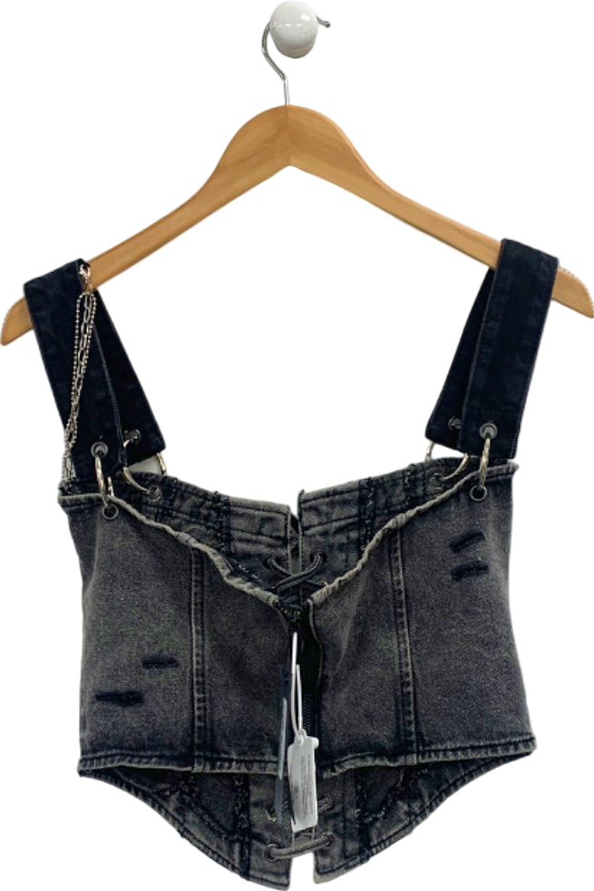 Luxe To Kill Grey Carpenter Corset Top UK 12