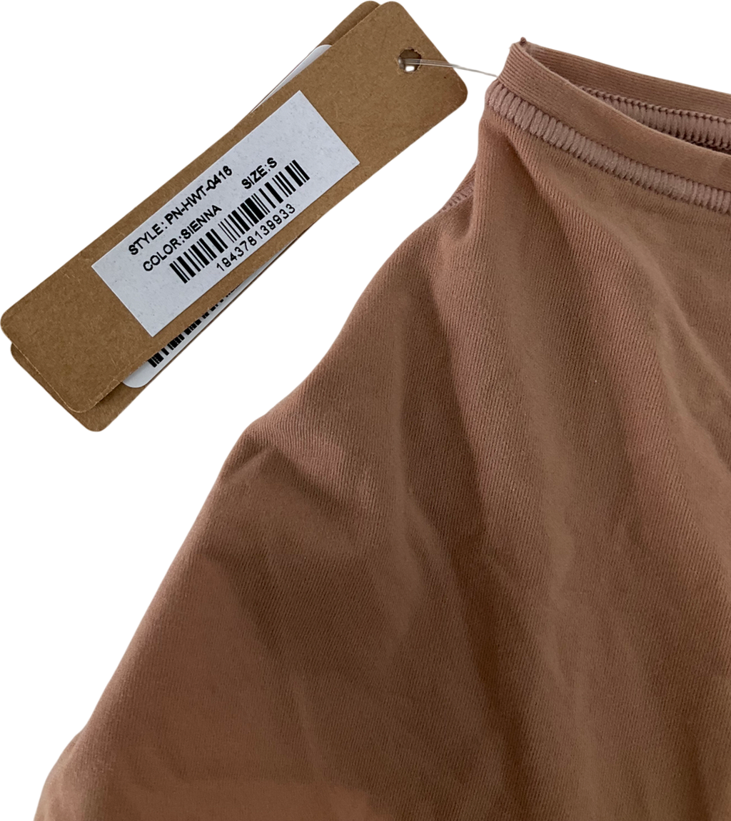 SKIMS Brown High Waisted Thong In Sienna UK S