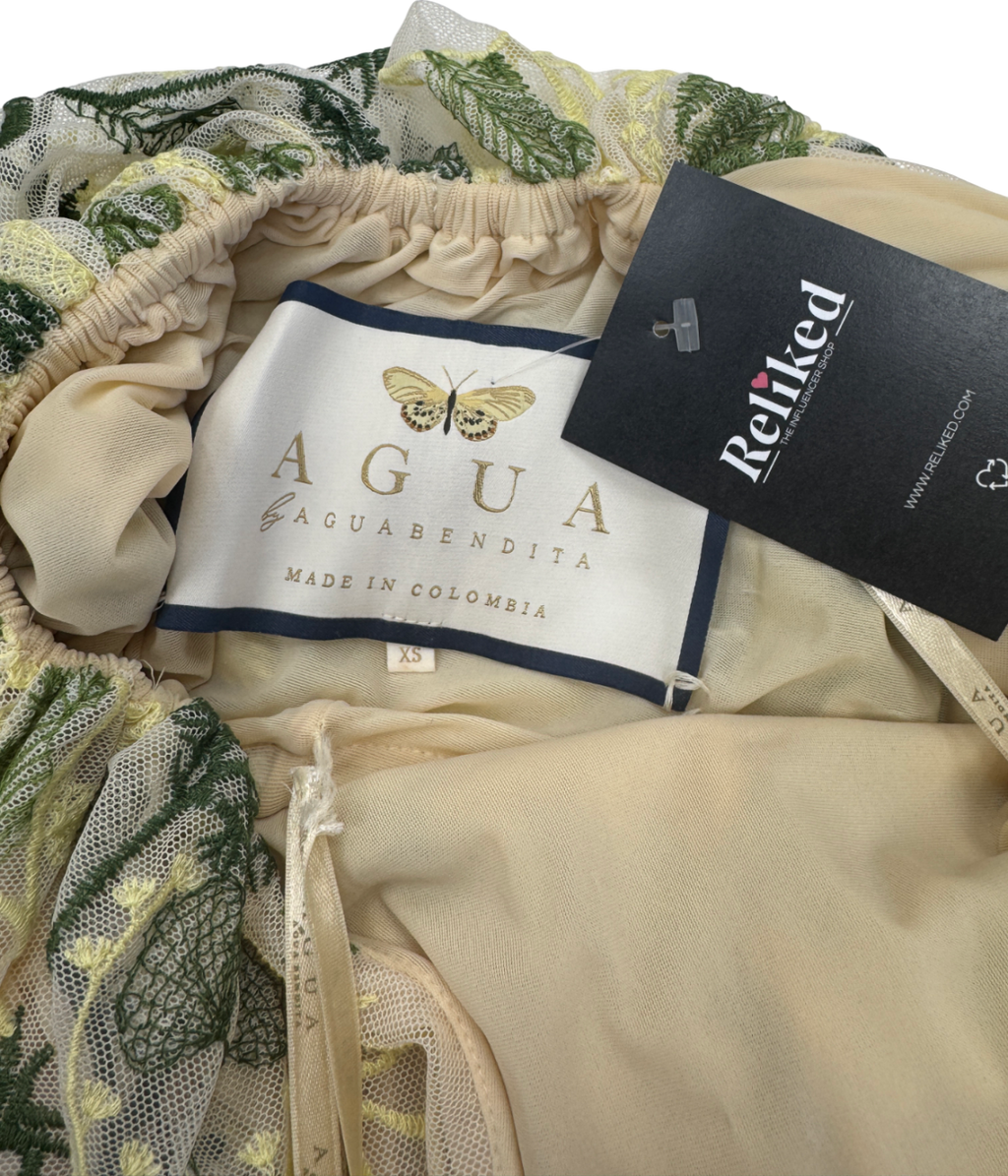 Agua by Aguabendita Cream Acanella Habitat Maxi Dress UK XS