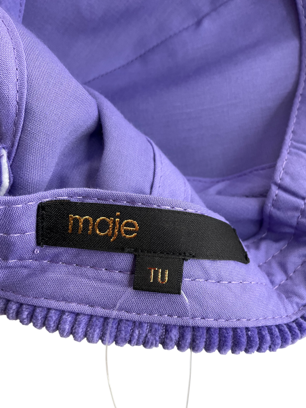 Maje Purple Logo-embroidered Cotton-velvet Cap UK M