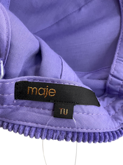 Maje Purple Logo-embroidered Cotton-velvet Cap UK M