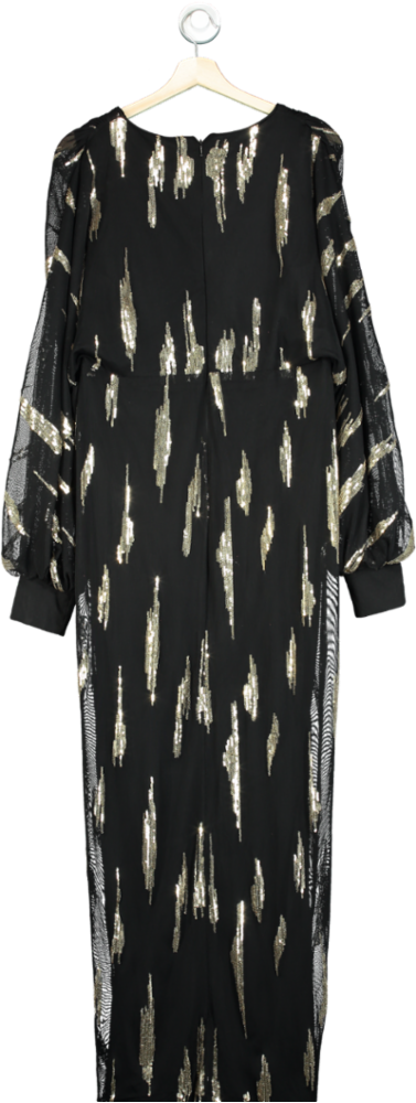 Giffniseti Black Sequin Embellished Long Dress UK XL