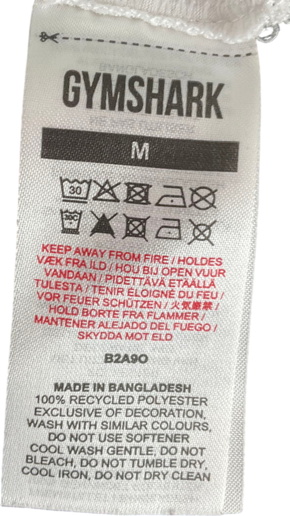 gymshark White Training Drop Arm Tank Top UK M