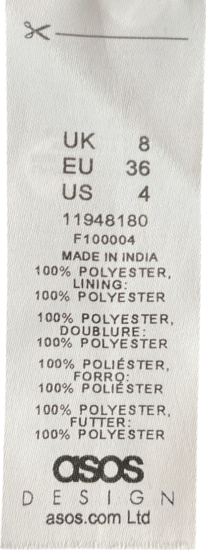 ASOS Blue Crinkle Chiffon Scarf Print Playsuit UK 8