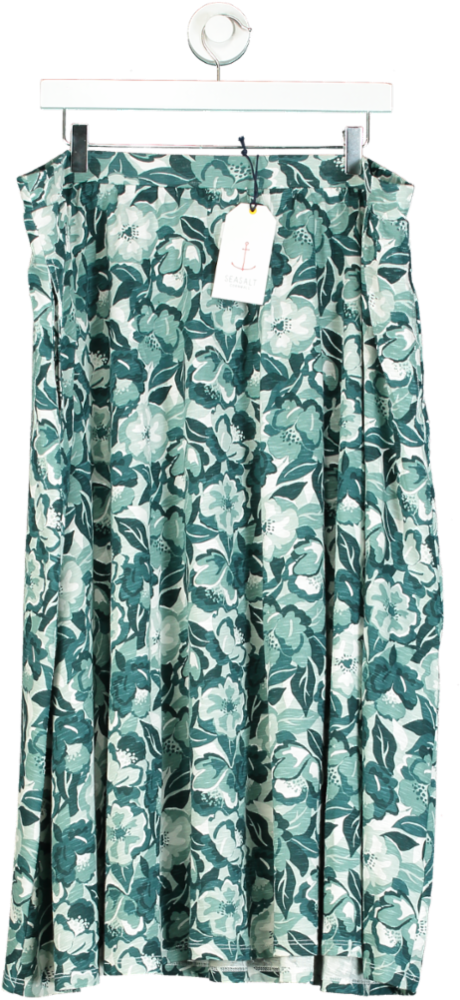 Seasalt Green Collage Floral Reflection Ready Sail Skirt UK 18