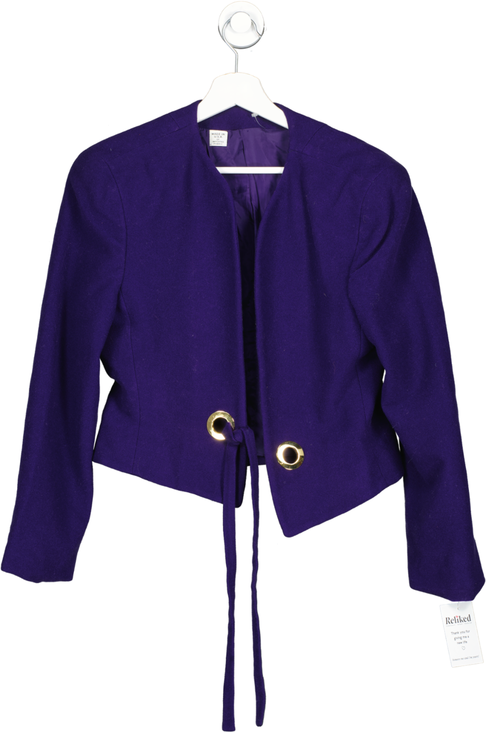 Blue Wool And Cashmere Blend Short Jacket UK M