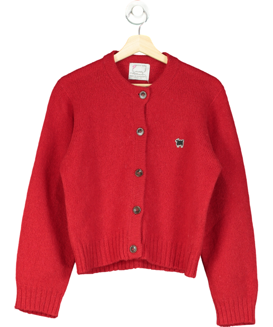 Warm & Wonderfull Women's Cashmere Sheep Cardigan Diana Red UK M