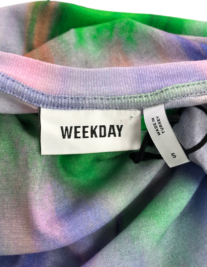 Weekday Multicoloured Sena Printed T-shirt UK S