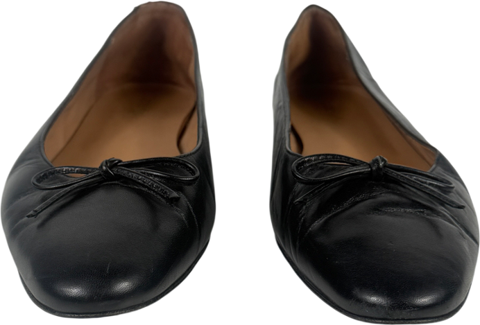 Flattered Bodil Leather Black Ballet shoes UK 7 EU 40