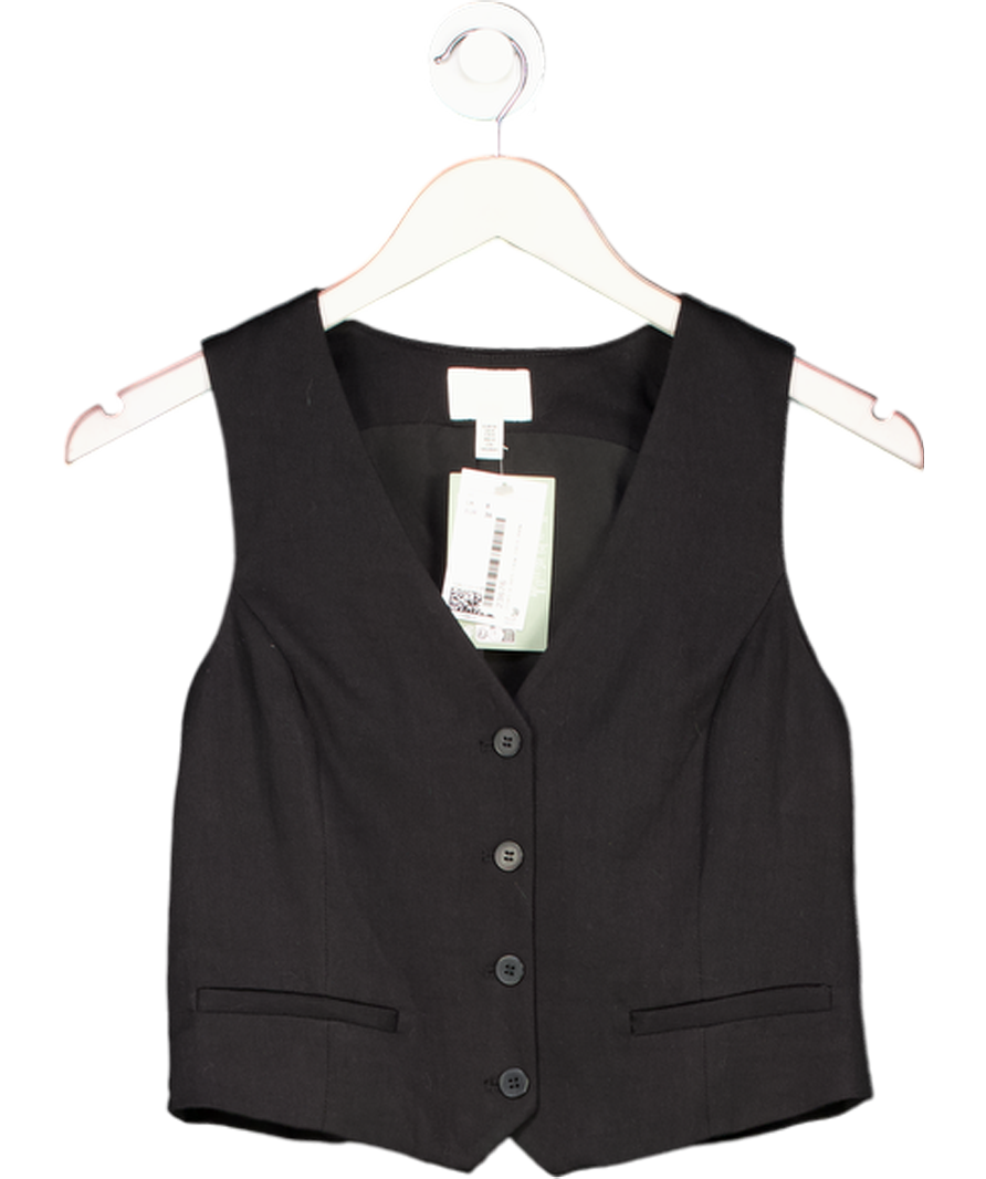 H&M Black V-neck Suit Waistcoat UK 8