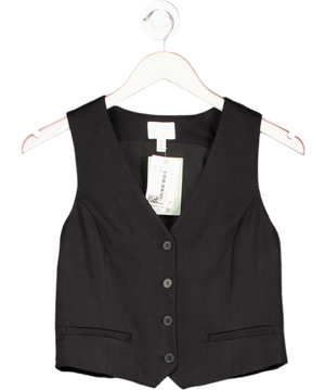 H&M Black V-neck Suit Waistcoat UK 8