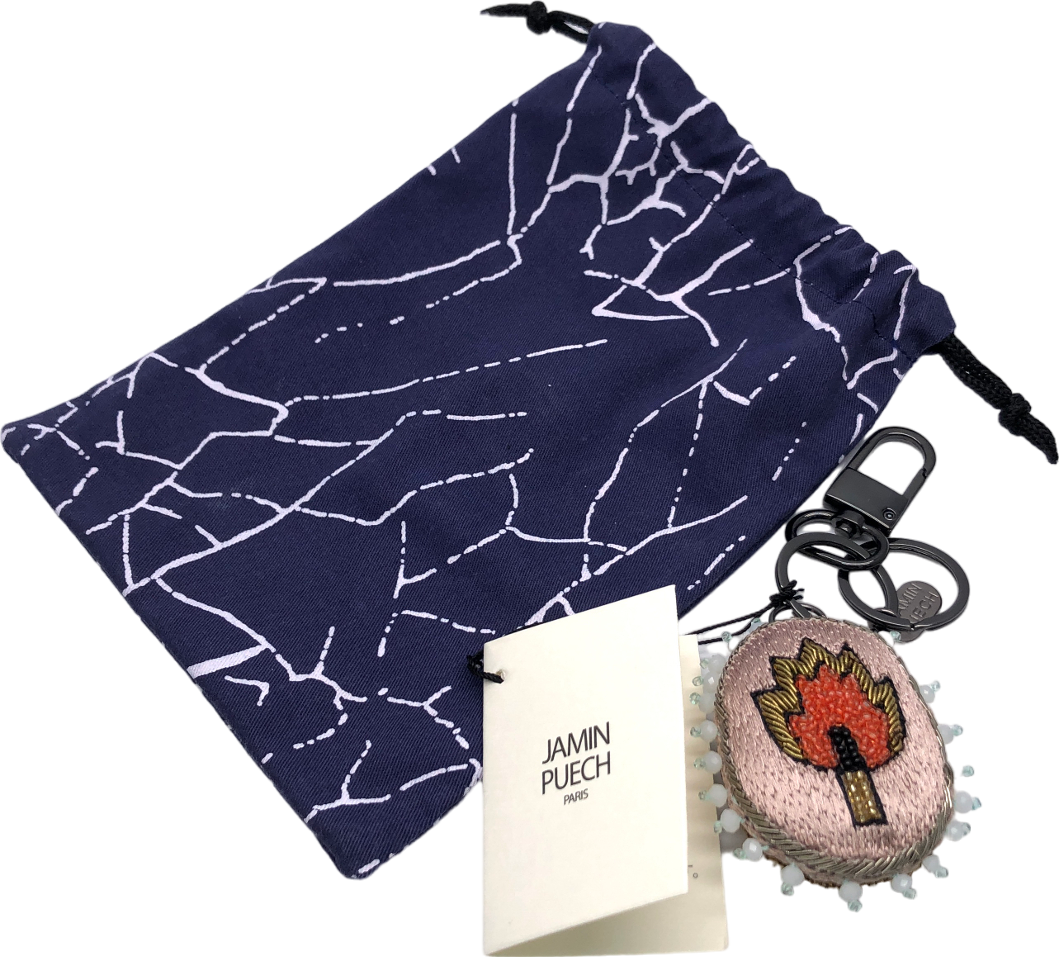 Jamin Puech Multicoloured Beaded Key Ring In Dustbag One Size