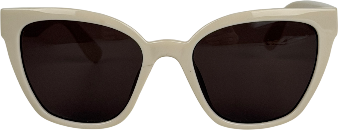 & Other Stories Cream Cat-eye Sunglasses With Brown Tinted Lenses