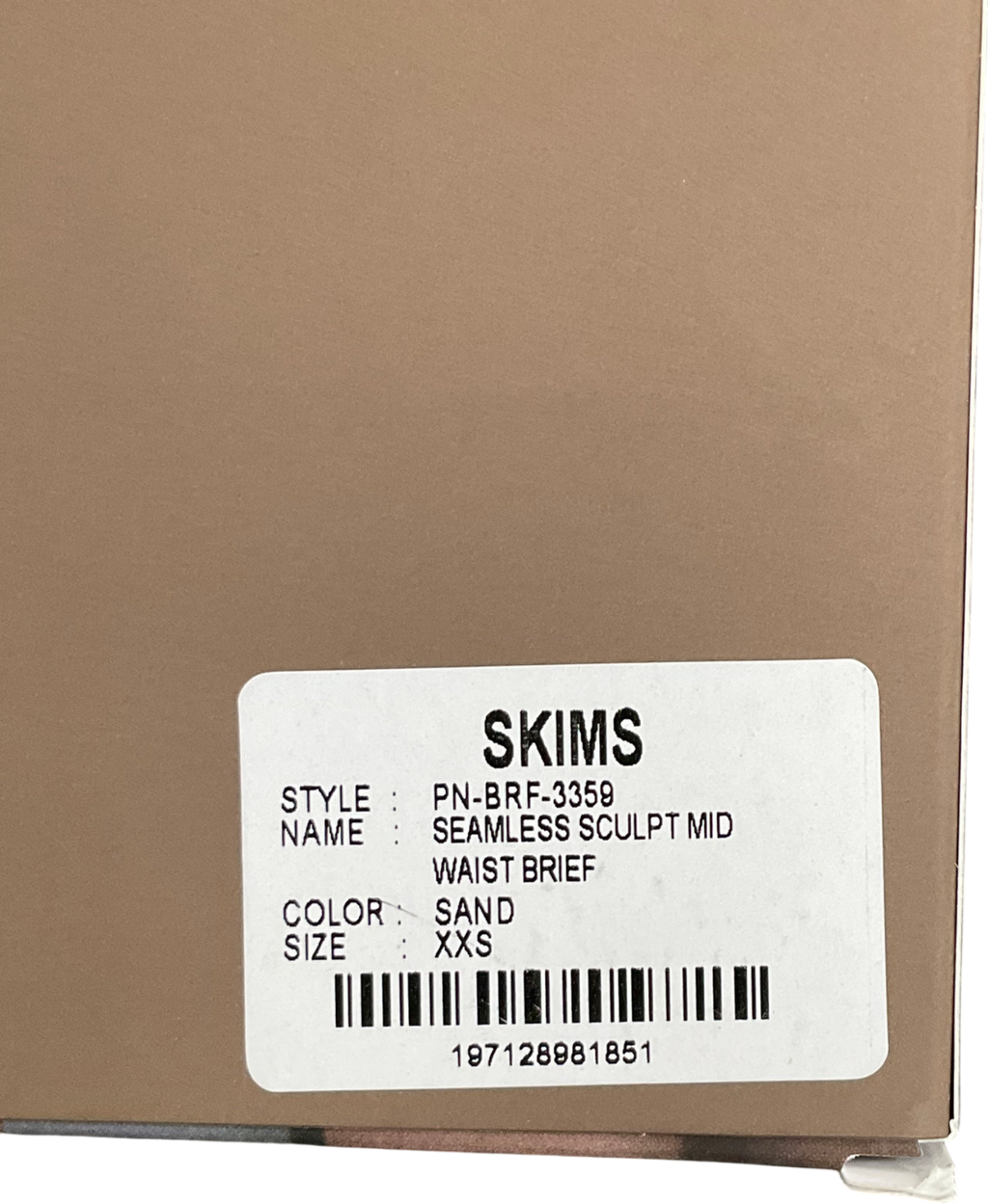 SKIMS Seamless Sculpt Mid Waist Brief In Sand UK XXS