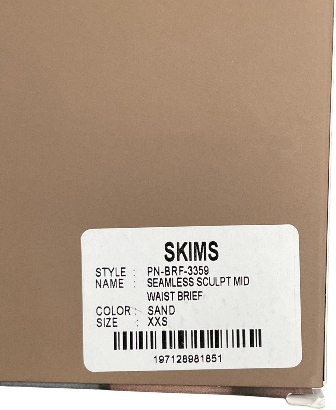 SKIMS Seamless Sculpt Mid Waist Brief In Sand UK XXS